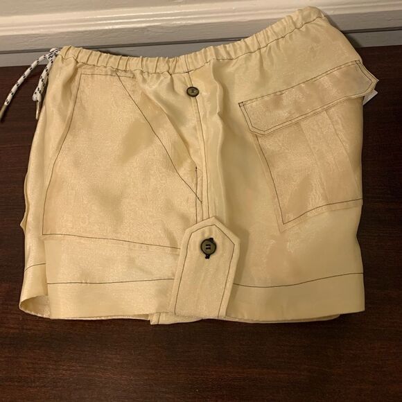 Ganni solid organza delicate fabric shorts size EU40/ US Large, NWT - Picture 12 of 13